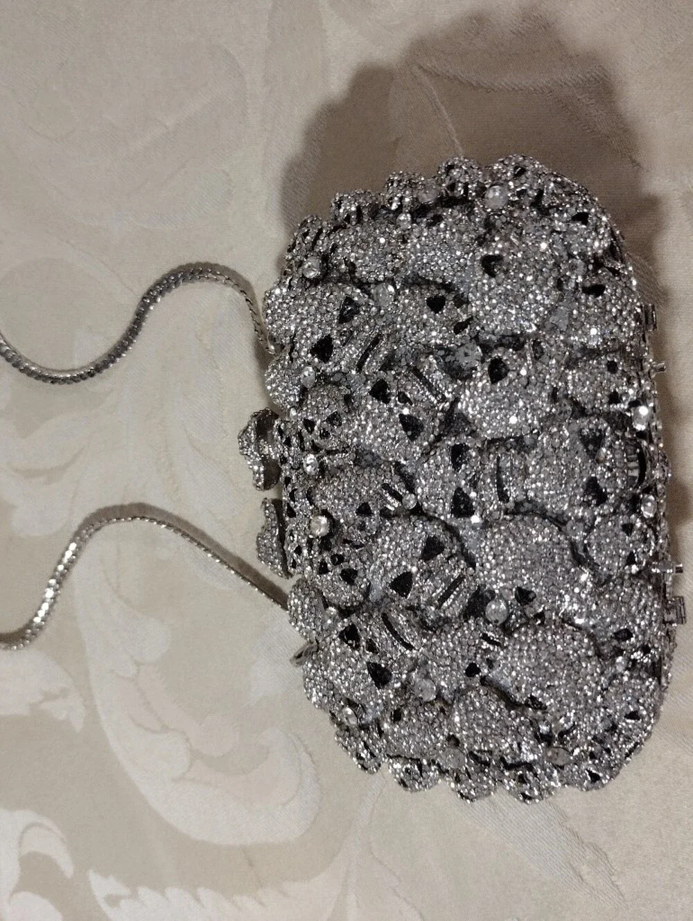 Boutique De FGG Silver Crystal Encrusted Skull Bag! 🔥